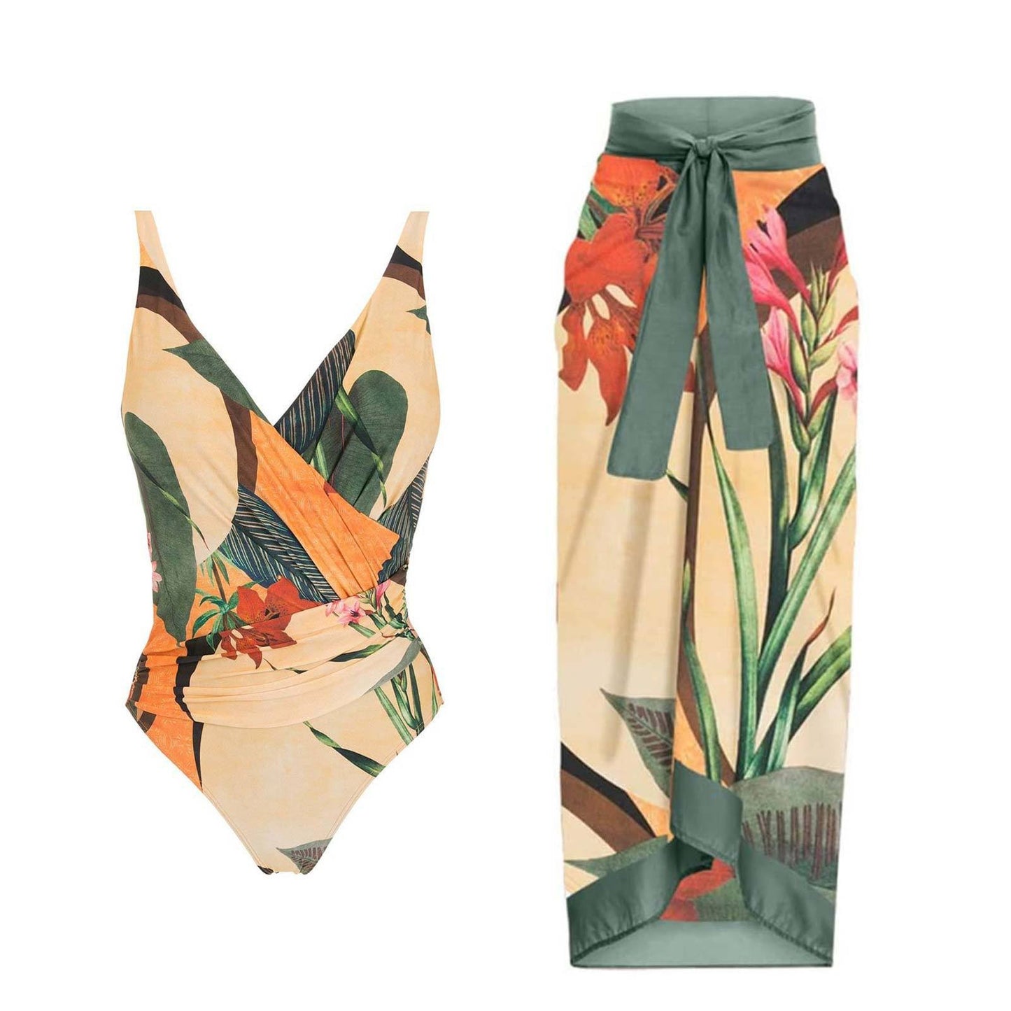 Fashion Self-Tie Dress Chiffon Niche Style One-Piece Swimsuit - Just The Fly Way