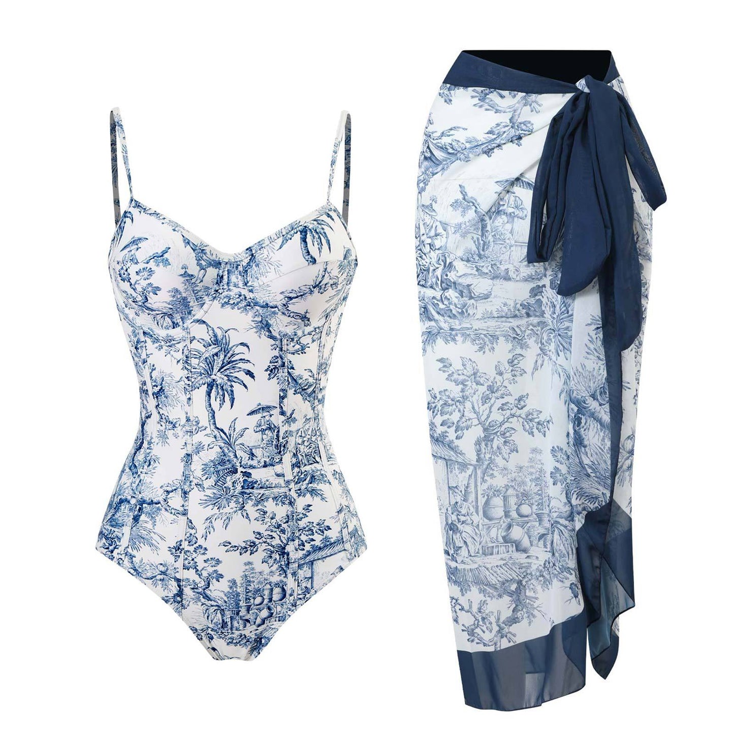 Fashion Self-Tie Dress Chiffon Niche Style One-Piece Swimsuit - Just The Fly Way
