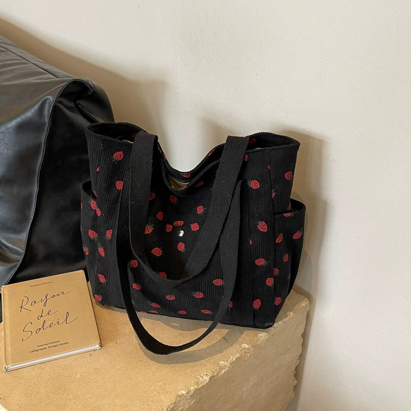 Strawberry Summer Little Fresh Canvas Easiest for Match Shoulder Bag - Just The Fly Way