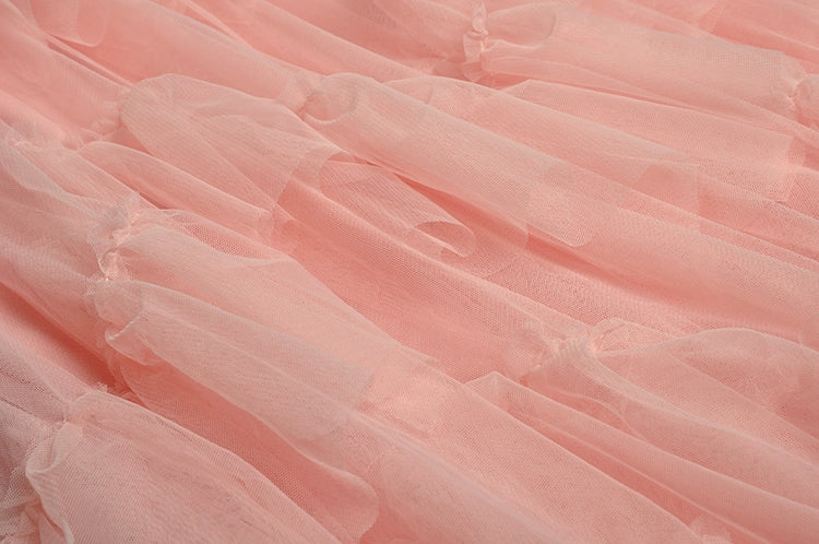 Backless Gauzy Formal Swing Dress Cake Summer Suspender Skirt