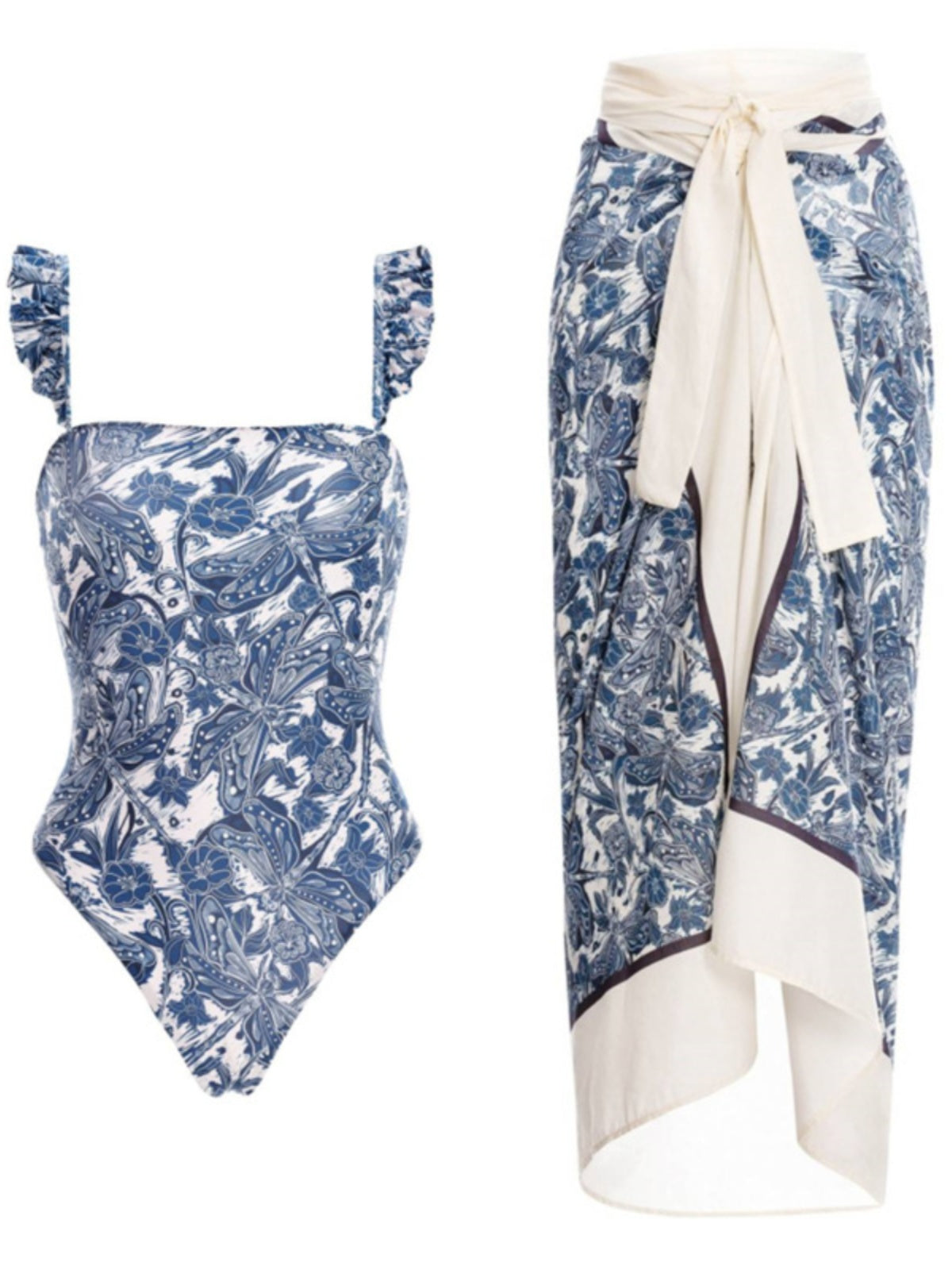Fashion Self-Tie Dress Chiffon Niche Style One-Piece Swimsuit - Just The Fly Way