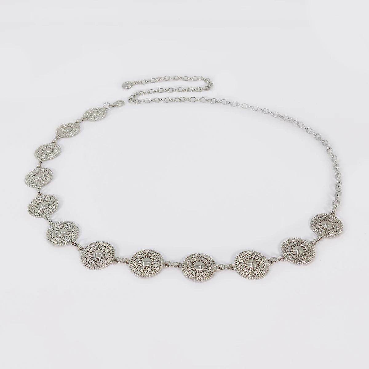 Boho Hollow Out Metal Round Chain Belt - Just The Fly Way