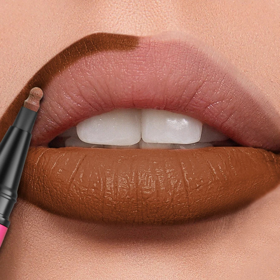 Fashionable, Bold and Beautiful Dress1PC Liquid Matte12-Color Lipliner Pencil Waterproof Plumping Stain Lipstick Natural Lip Liner Outline Lips Contour Makeup