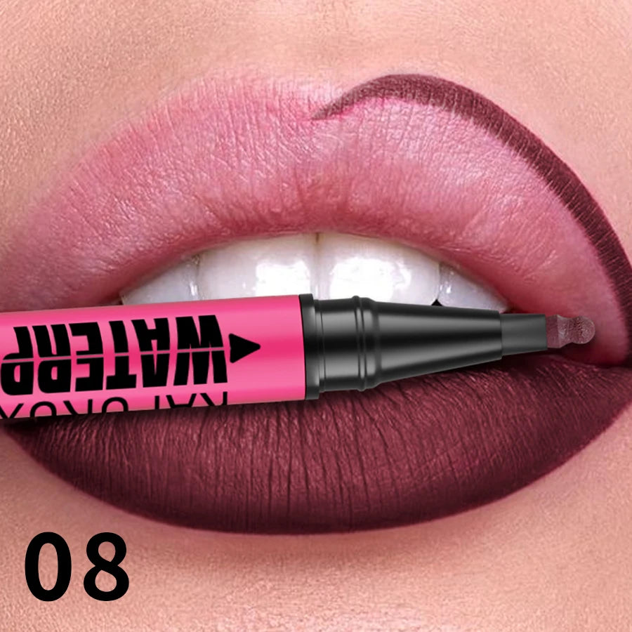 Fashionable, Bold and Beautiful Dress1PC Liquid Matte12-Color Lipliner Pencil Waterproof Plumping Stain Lipstick Natural Lip Liner Outline Lips Contour Makeup