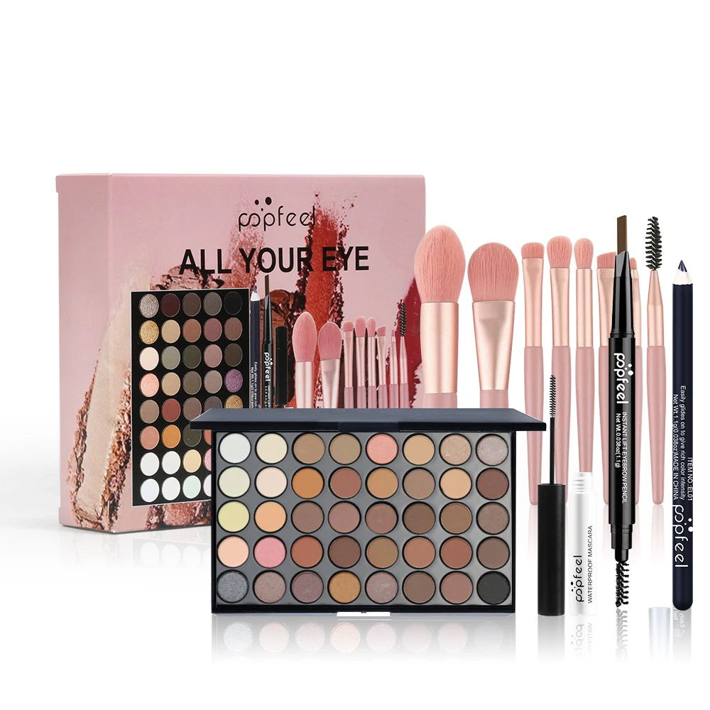 Fashionable, Bold and Beautiful DressPOPFEEL Eye Makeup Set 40 Color Eyeshadow Palette Eyebrow Pencil Eyeliner Pen Mascara With A Set Of Makeup Brushes Eye Cosmetics