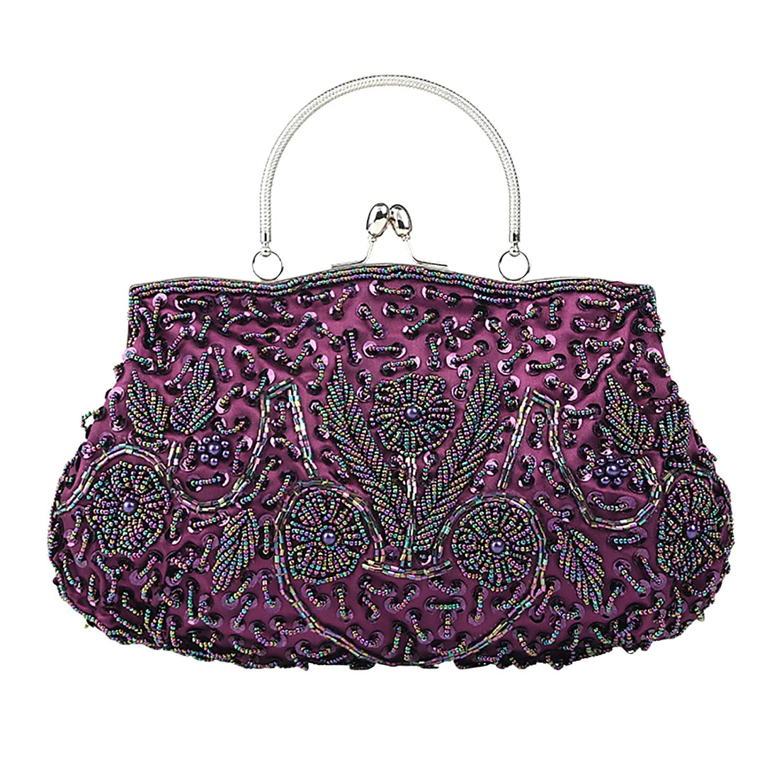 Women's Retro Small Totes Evening Bags Beaded Embroidered Ladies Clutch Purse Shoulder Chain Wedding Party Handbags Bags Purses - Just The Fly Way