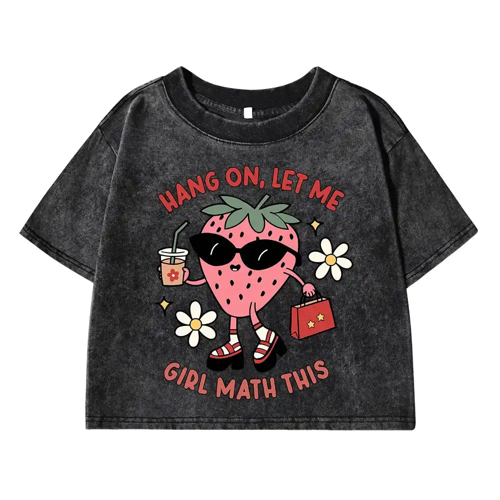 Funny Strawberries Drinking Juice Junior's Crop-Top T-Shirt - Cute & Comfy Graphic Tee - Just The Fly Way