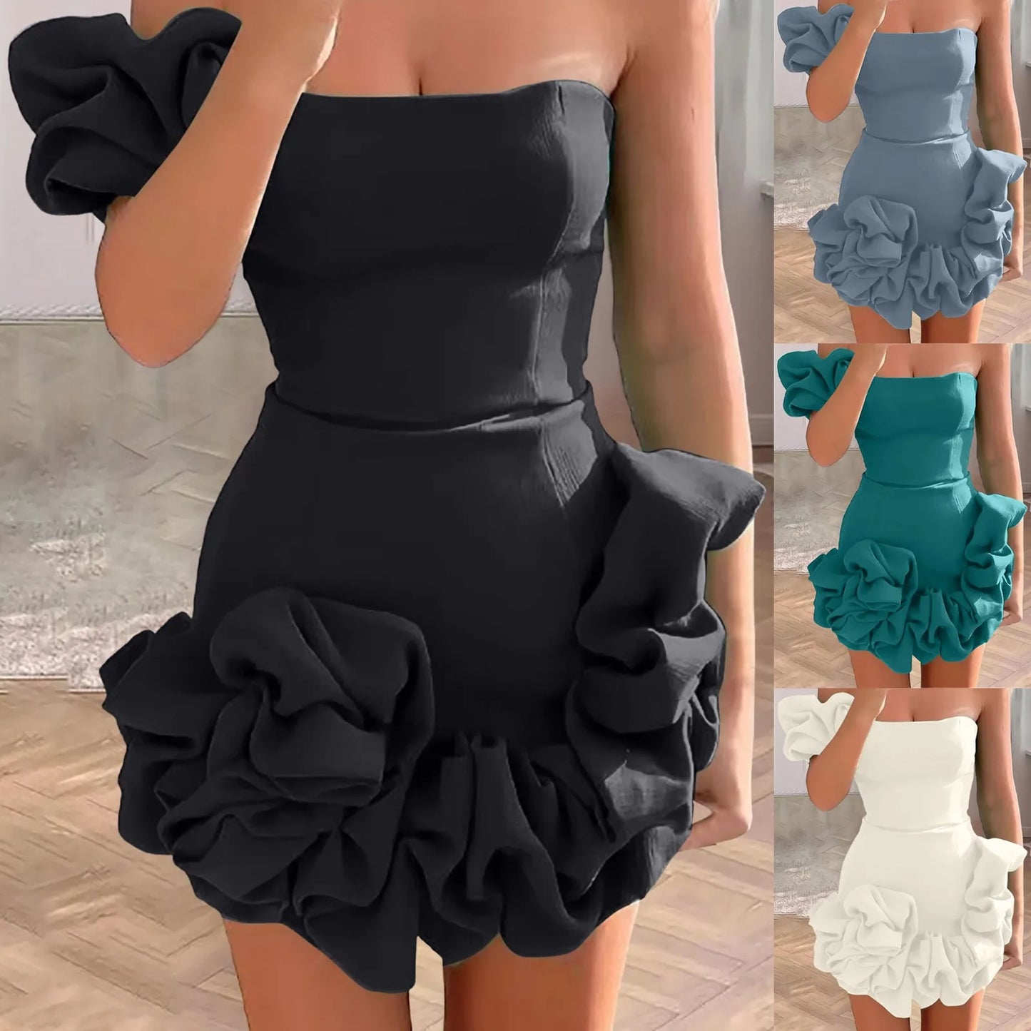 Fashionable, Bold and Beautiful DressWomen Chic Flower Cocktail Dress Alluring One Shoulder Homecoming Dresses For Girls Sexy Body Short Prom Party Vestidos 2025