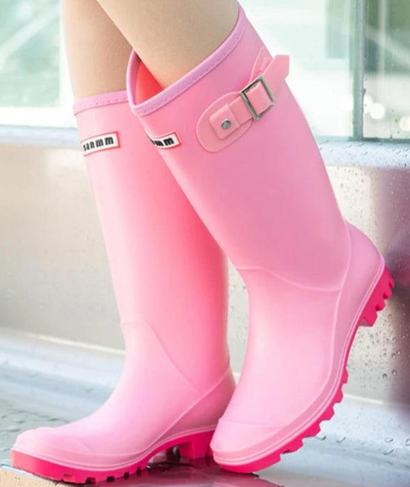 Women's Rain Boots, New Anti-slip, High Boots, Solid Color, Waterproof Footwear - Just The Fly Way