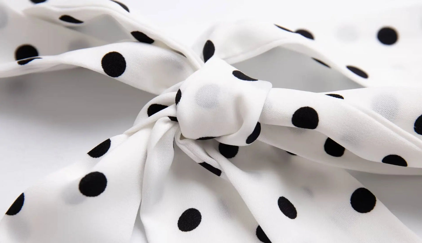 Bold and Sassy Retro Polka Dot Halter Maxi Dress - Just The Fly Way