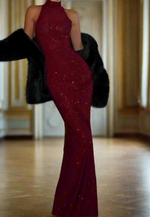 Women's Shimmery, Sleeveless, Elegant Maxi Dress - Just The Fly Way