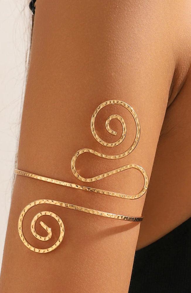 Fashion Gold Geometric Arm Chain Bracelet - Just The Fly Way