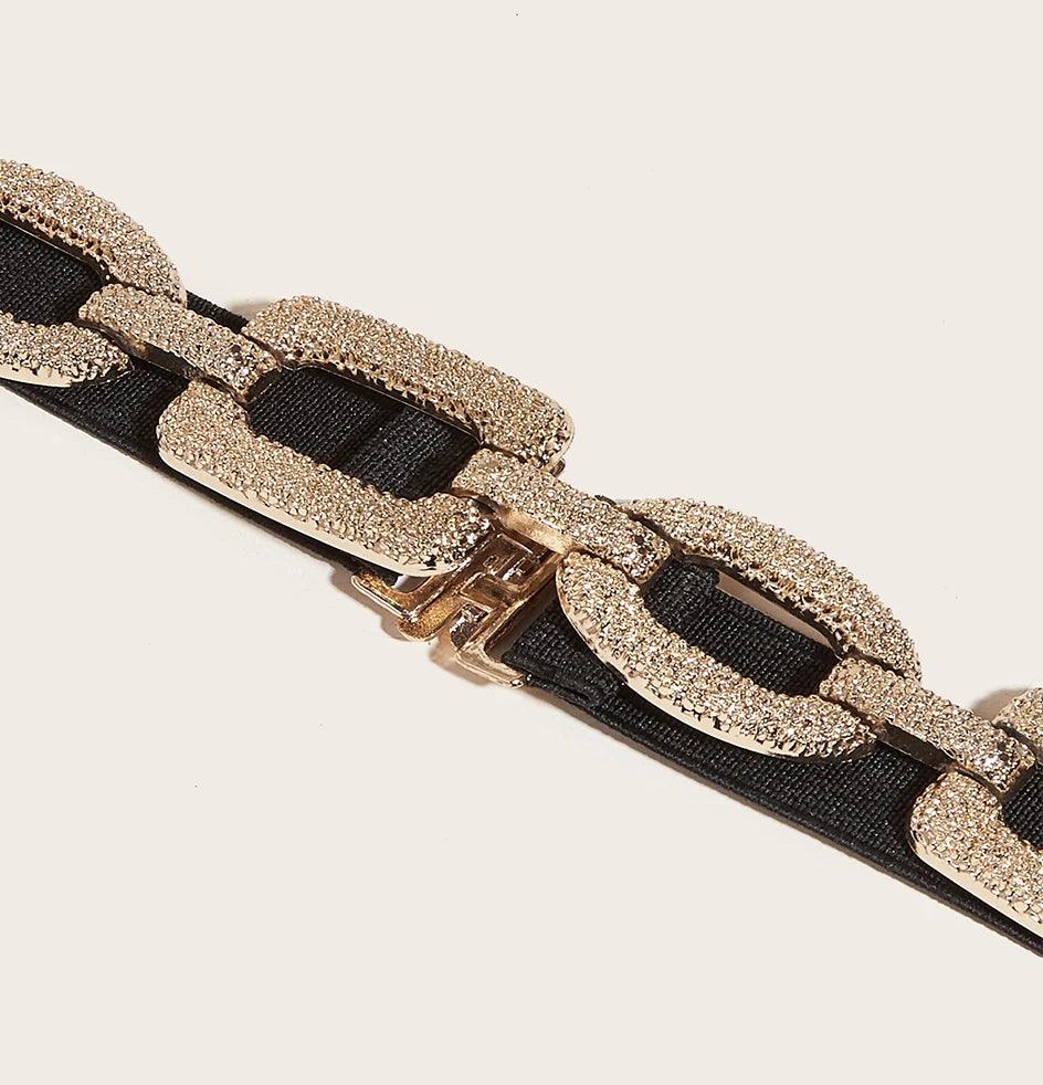 Elastic Link Chain, Splice Buckle, Waist Belt, Sparkle Accessories - Just The Fly Way