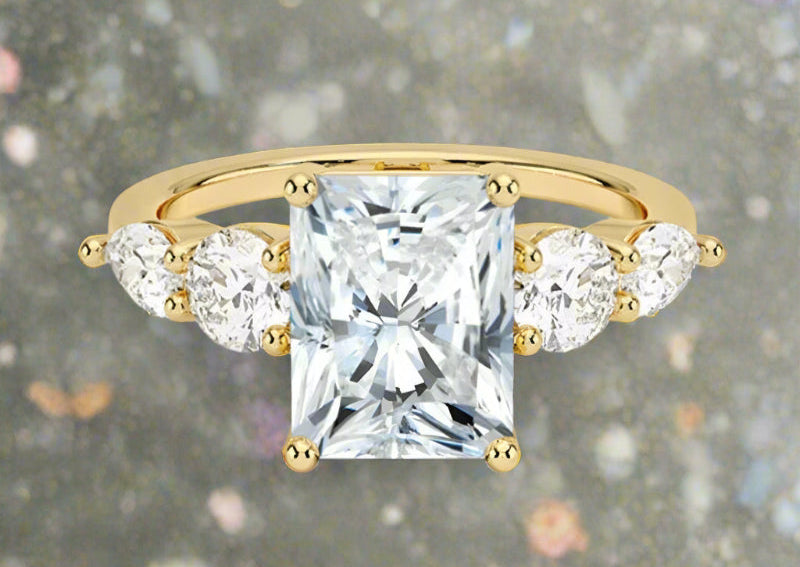 Shine Bright with Our 1CT Moissanite Engagement Ring for Glamorous Moments – 18K Gold Plated Silver - Just The Fly Way