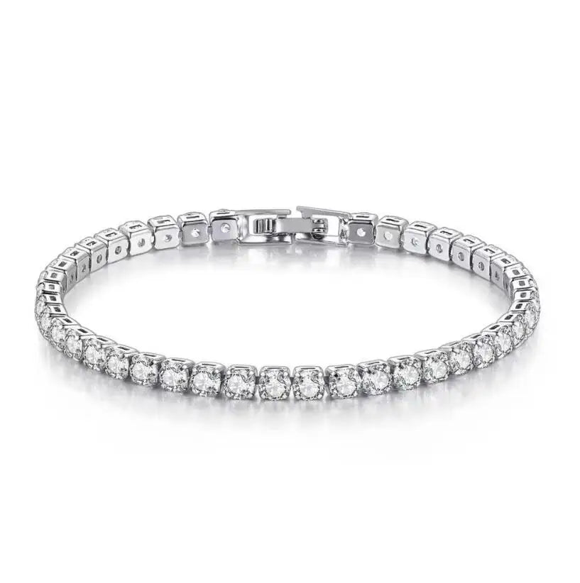 Solid 18K 14K Gold Moissanite Tennis Bracelet for Women D VVS1 Round 925 Sterling Silver Luxury Bracelet for Engagement - Just The Fly Way