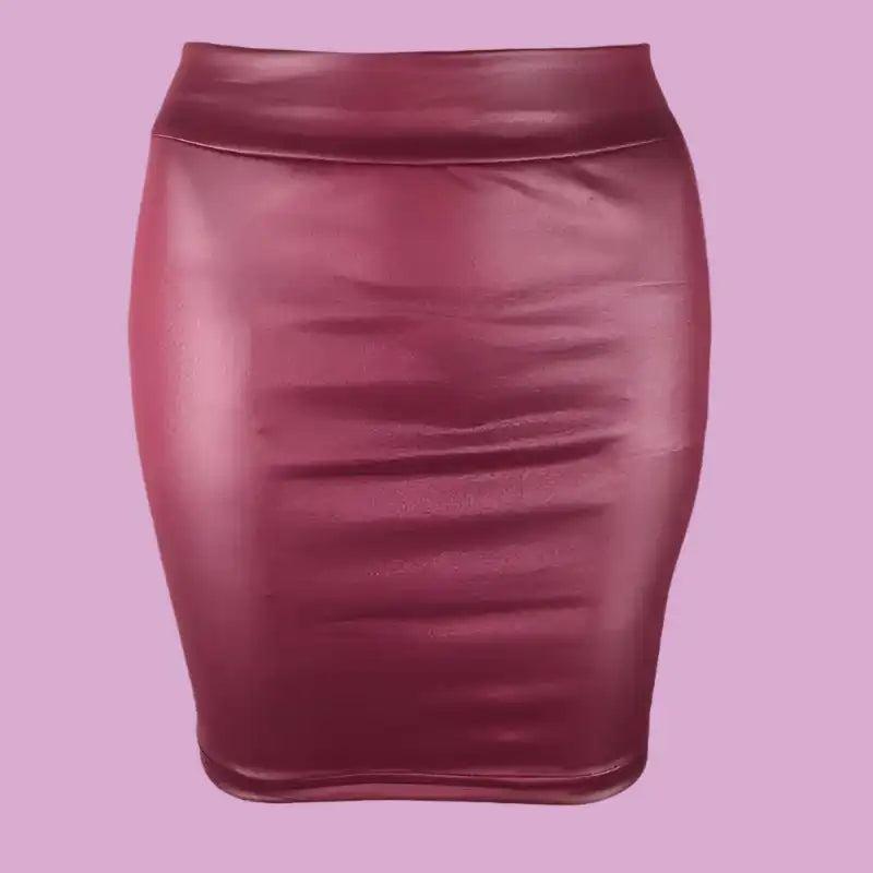 Upgrade Your Style with Our High Waist Faux Leather Mini Skirt - Just The Fly Way