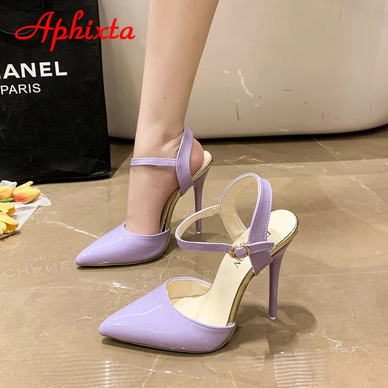 Fashionable, Bold and Beautiful DressWomen's Aphixta 12cm Super High Stiletto Heels Ankle Strap Sandals Pointed Toe Party Heels : Extended Sizes