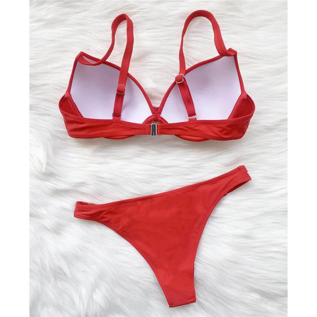 Chic Underwired Bikini Set with Brazilian Cut Bottom - Just The Fly Way