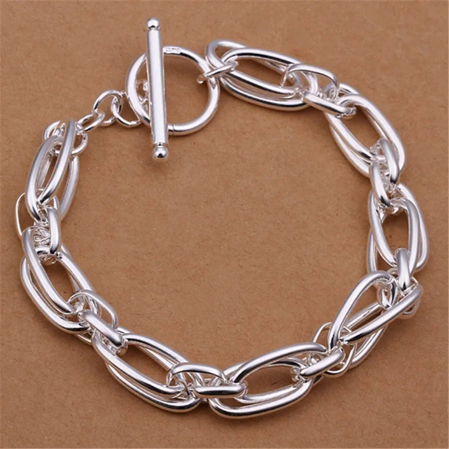 Shine On Sterling Silver Chain Bracelet for Men & Women - Perfect for Parties, Gifts & Weddings - Just The Fly Way