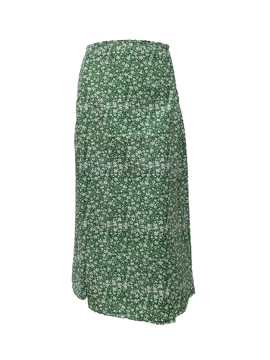 Women s Floral Print Midi Skirts Mid Waist Side Slit Skirts Spring Summer Fashion Casual A-line Skirts - Just The Fly Way