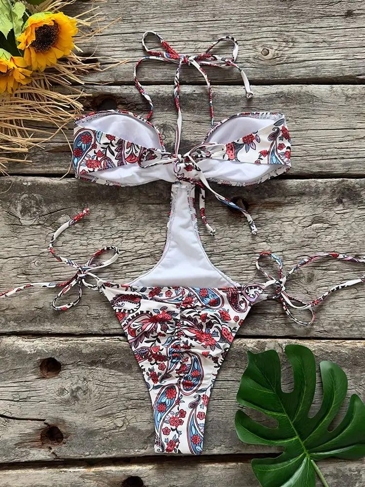 Bikini Set: Women's Floral Print, Brazilian, Swimsuit. Perfect For The Beach! - Just The Fly Way