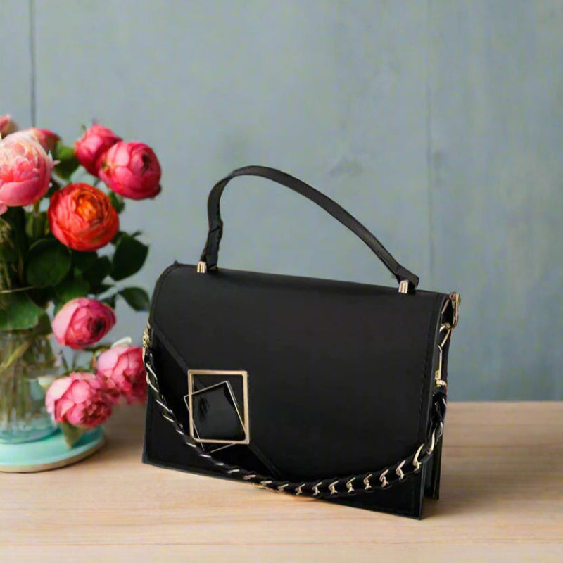 Small Retro Crossbody With A Chain, Square Shape Handbag - Just The Fly Way