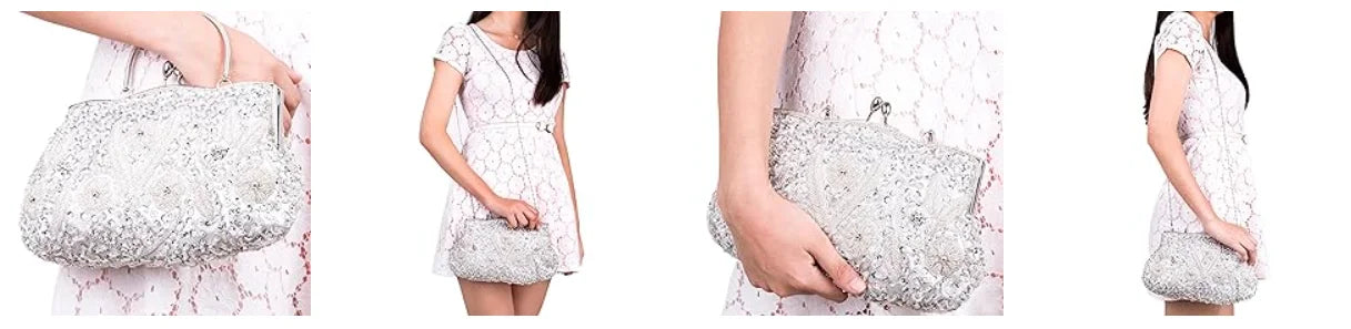 Fashion Retro Women Evening Bags Beaded Ladies Clutch Purse Shoulder Chain Wedding Party Women's Handbag Purses and Handbags - Just The Fly Way