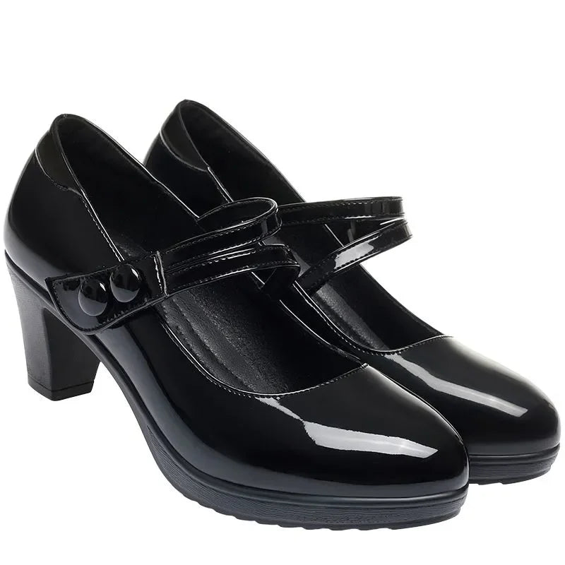 Fashionable, Bold and Beautiful DressWomen Fashion Round Toe Spring & Autumn Red High Heel Shoes for Office Lady Classic Comfort Street European Stylish Pumps A03