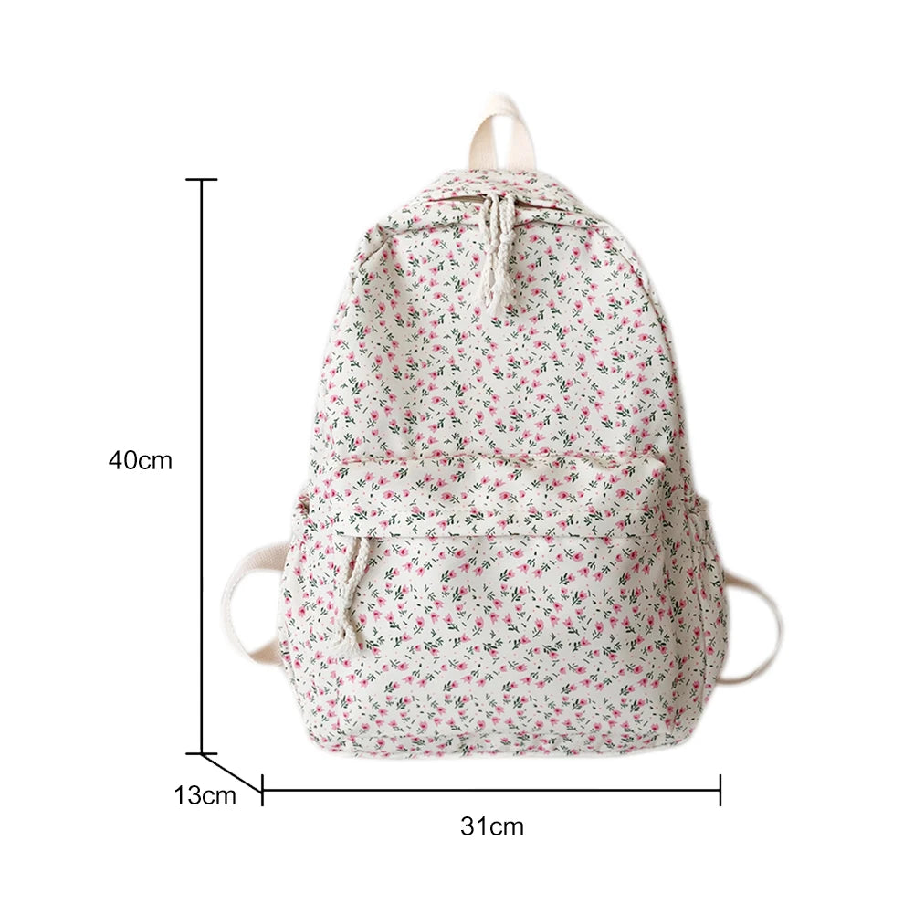 Casual Floral Prints Women Backpack Girls Bookbags Large Capacity Students School Bags Travel Backpack Mochilas with Pendants - Just The Fly Way