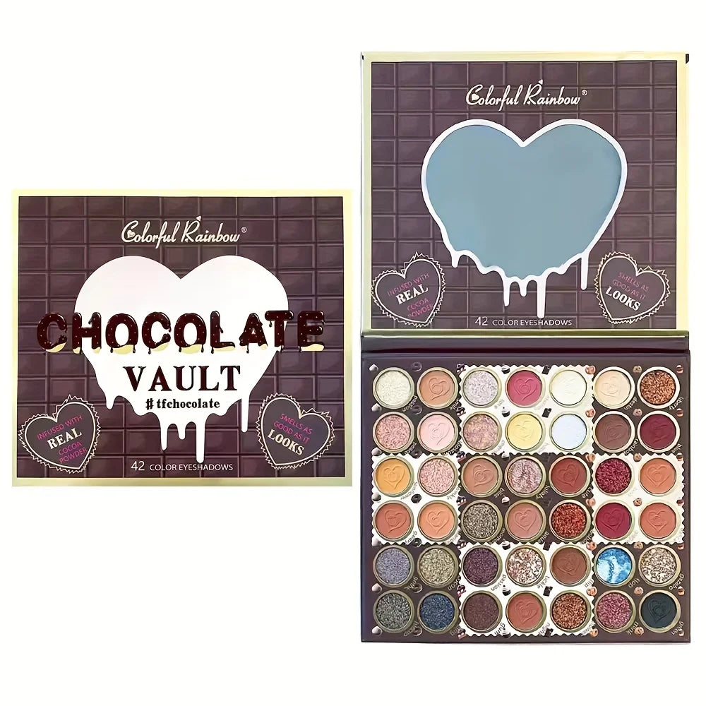 Fashionable, Bold and Beautiful Dress42 Colors Rainbow Eyeshadow Palette - Makeup Matte Metallic Shimmer Glitter Eye Shadow Palettes - Ultra Pigmented Powder Bright
