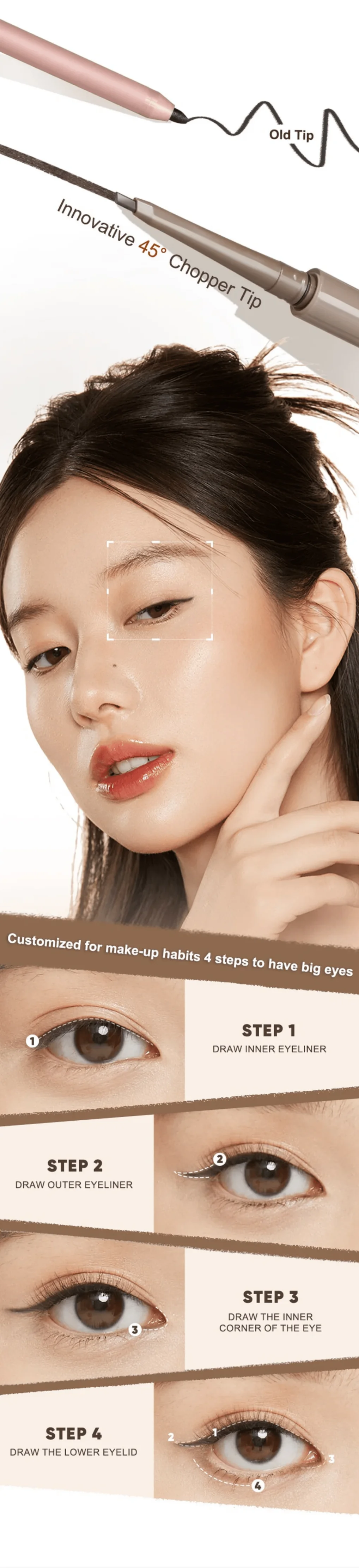 Fashionable, Bold and Beautiful DressJudydoll Knife-Cut Gel Eyeliner Pencil – Precise Triangle Detailing, Smooth & Beginner-Friendly