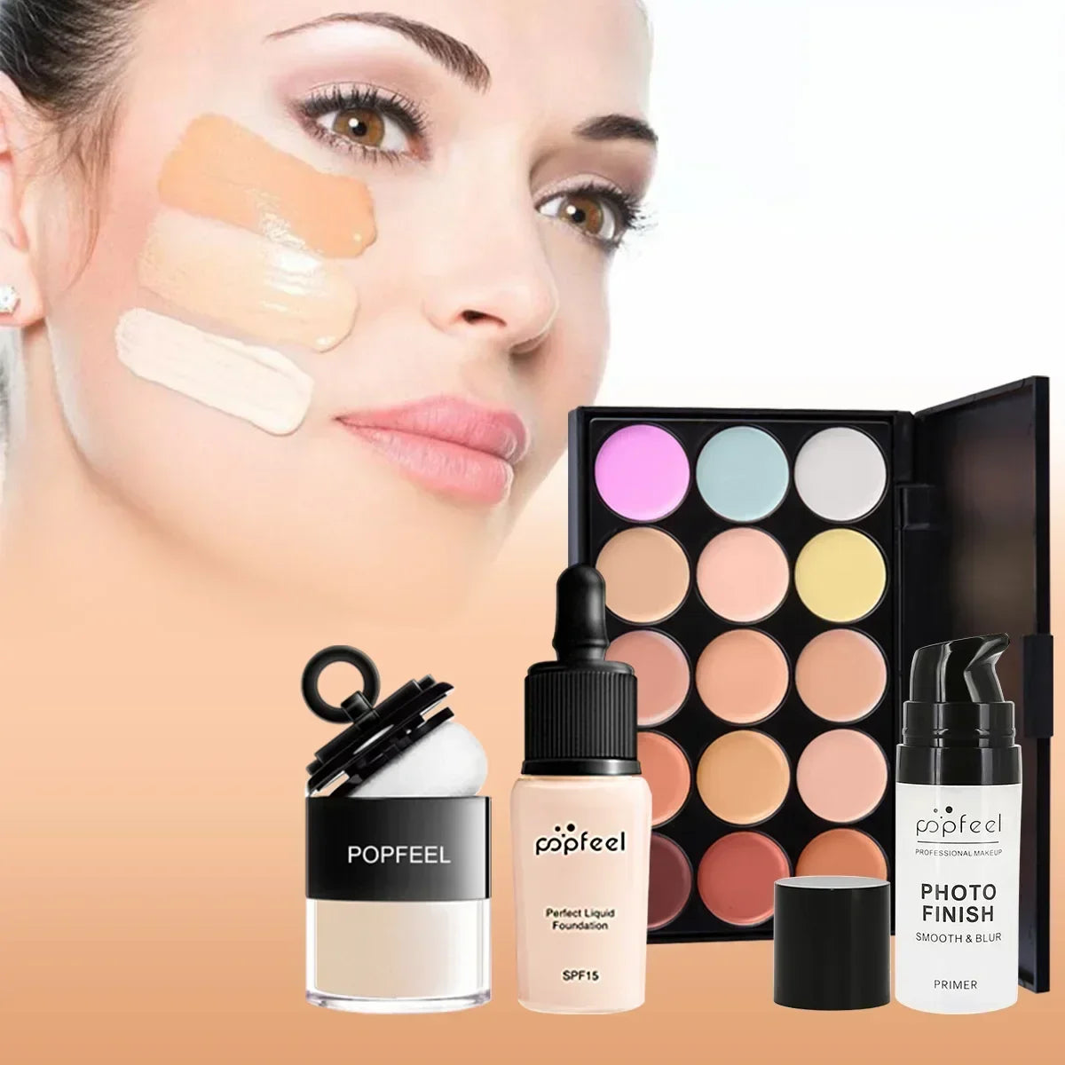 Fashionable, Bold and Beautiful DressPOPFEEL All-in-One Makeup Kit Gift Set with Eyeshadow Palette Foundation Lip Gloss Blush Brushes Eyeliner and More Beauty Gifts