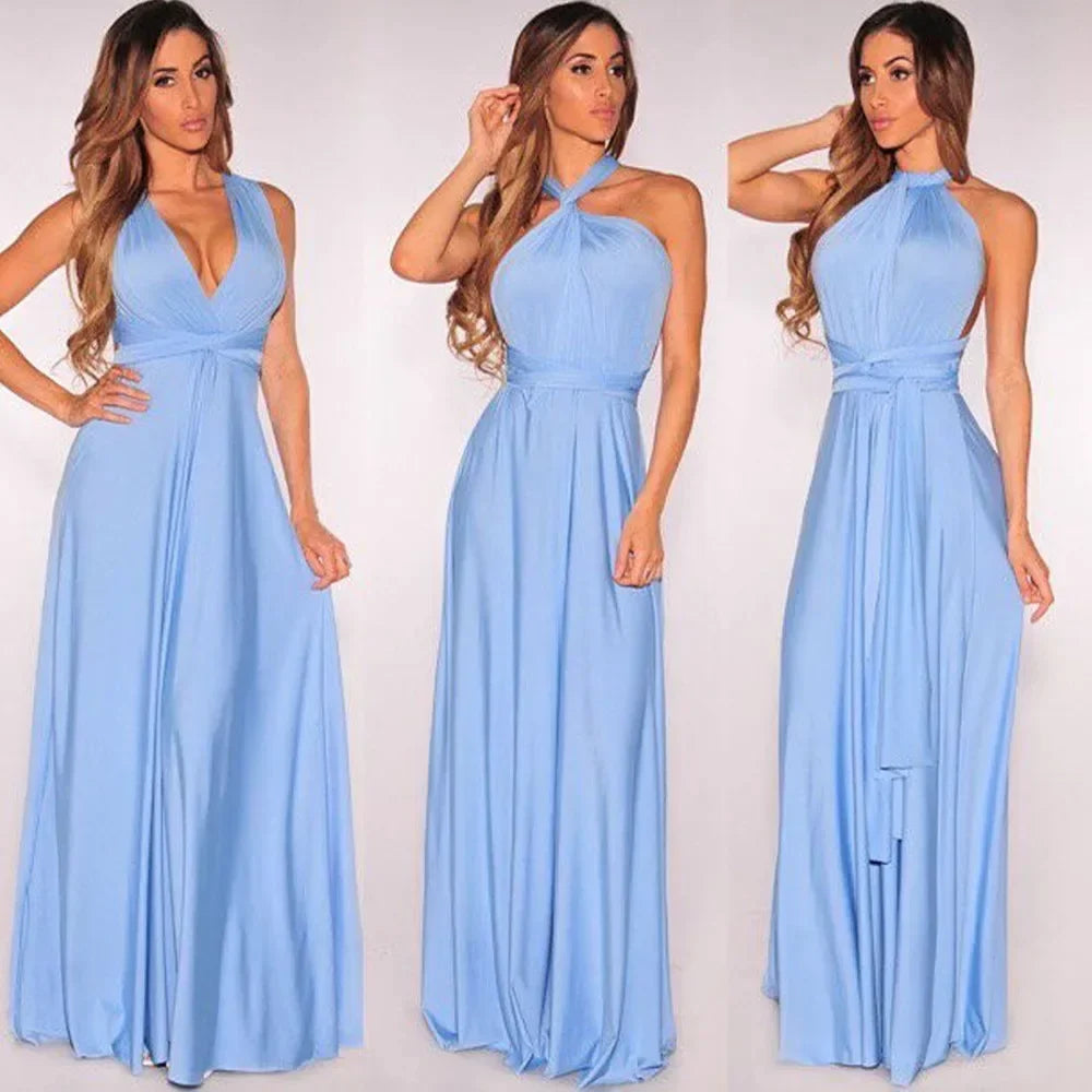 Fashionable, Bold and Beautiful DressWomen's Fashion V-neck Sleeveless Ankle-Length Slim Fit Bohemian Style Summer Maxi Dress