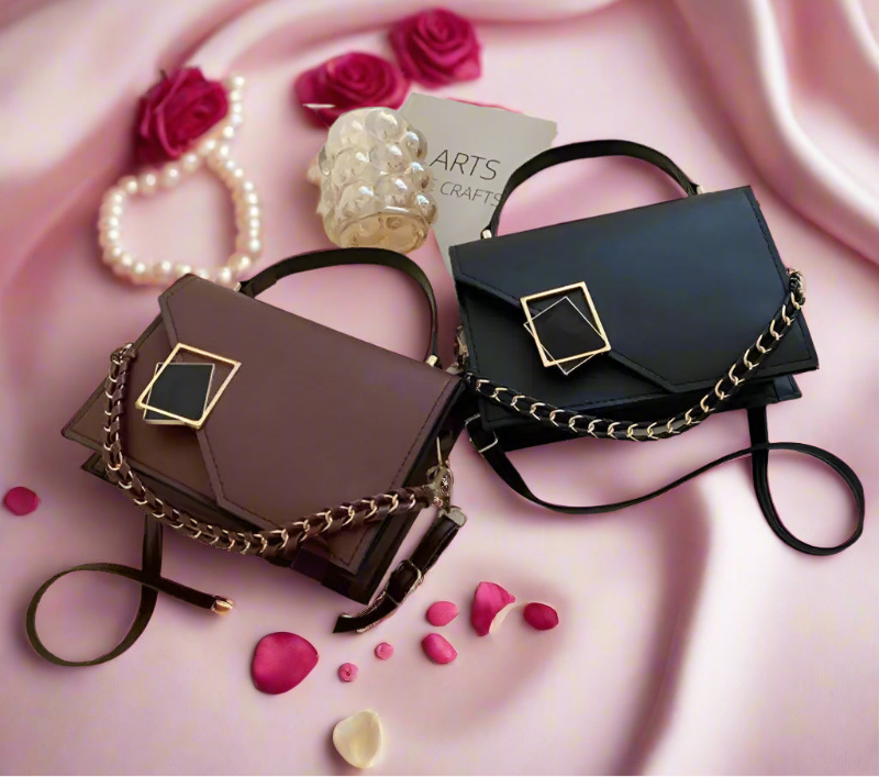 Small Retro Crossbody With A Chain, Square Shape Handbag - Just The Fly Way