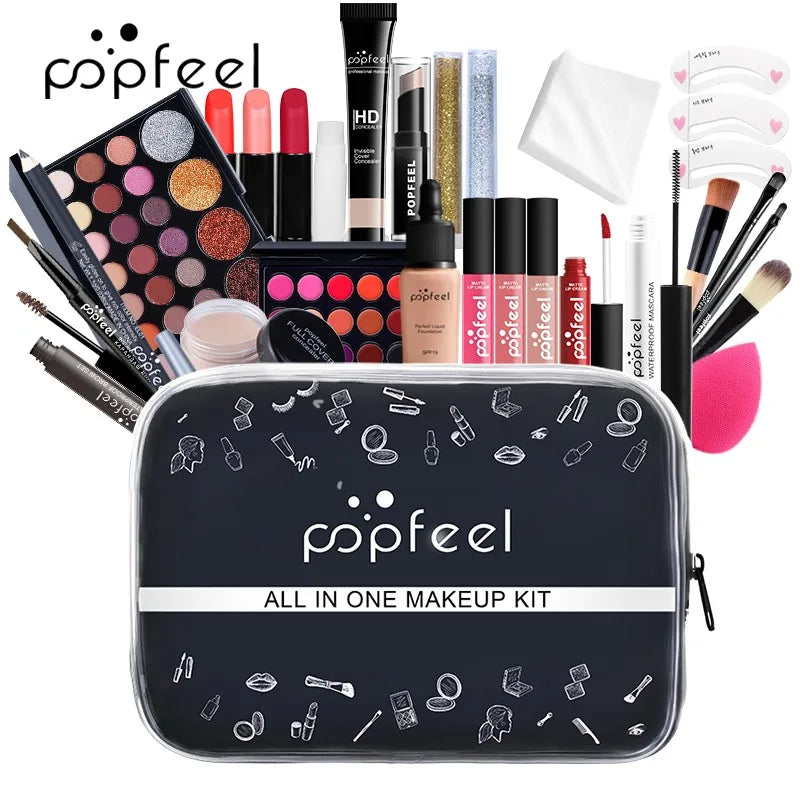 Fashionable, Bold and Beautiful DressPOPFEEL All In One Makeup Kit for Women Full Kit Set, All in One Makeup Sets Include Eyebrow Eyeliner Eyeshadow