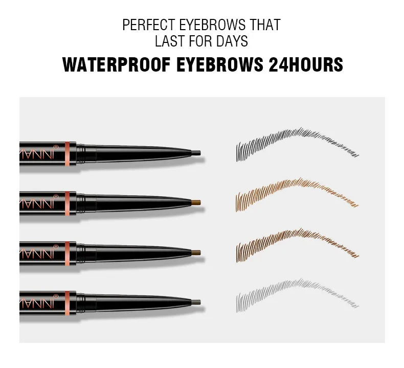 Fashionable, Bold and Beautiful DressLangmanni Double headed Rotable Eyebrow Pen with a 1.5mm diameter Fine refill Waterproof Wild Eyebrow Pen and Eyebrow Brush