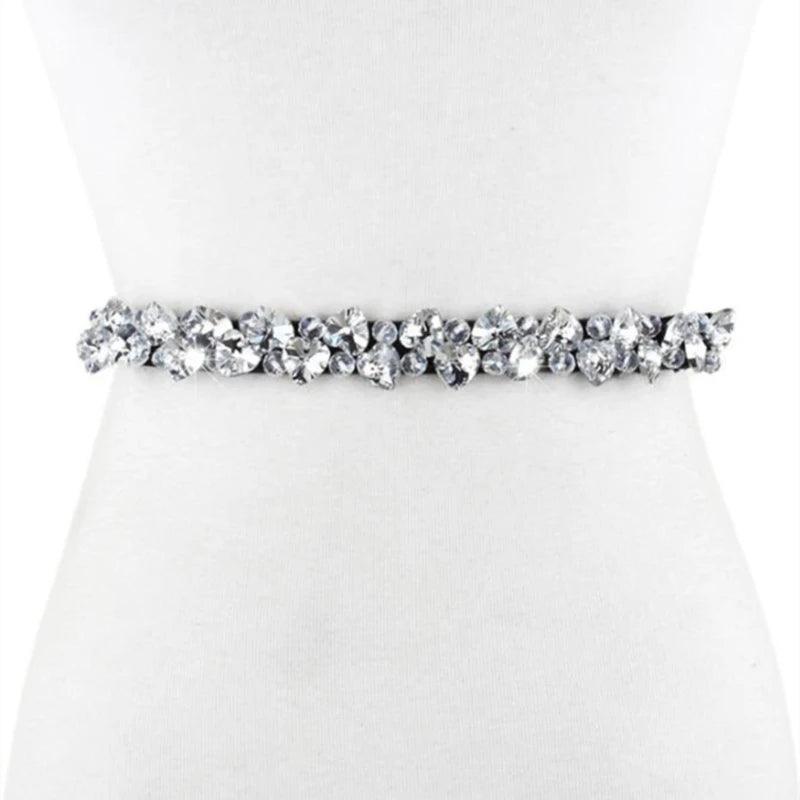 Accessories Fashion Crystal Belt, Elastic Black, with Gold, Black, or White Belt - Just The Fly Way