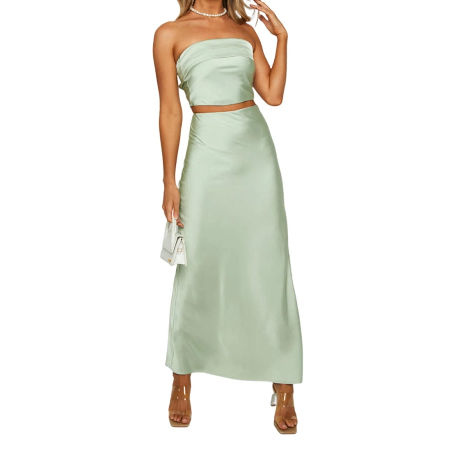 Elegant Floral Print Off-Shoulder Top and High Slit Maxi Skirt Set for Women s Summer Fashion Look - Just The Fly Way