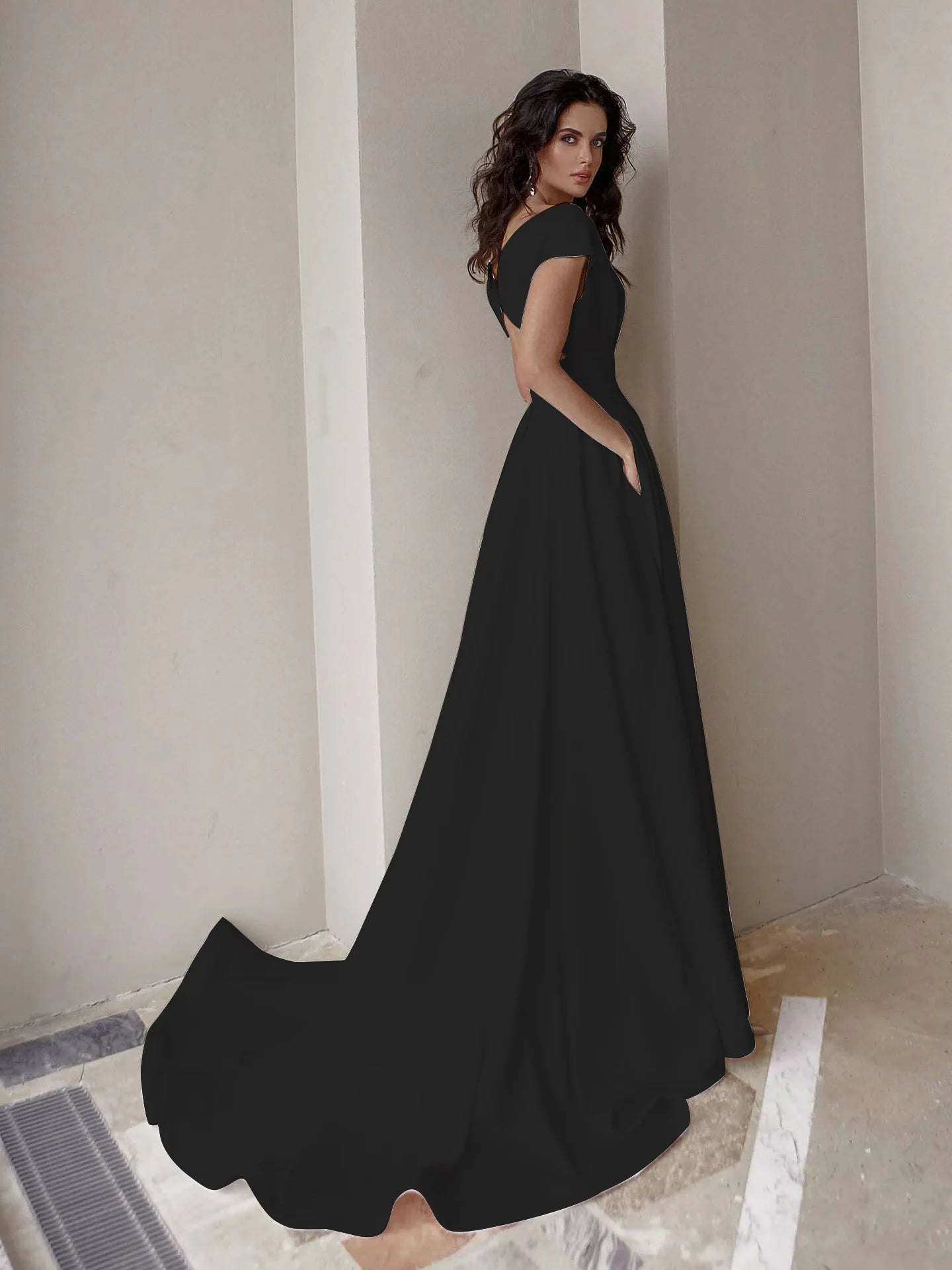 Off Shoulder Solid Women Dress Sleeveless Backless Split Lady Dresses 2024 Fashion Wave Cut Evening Party Female Maxi Vestidos