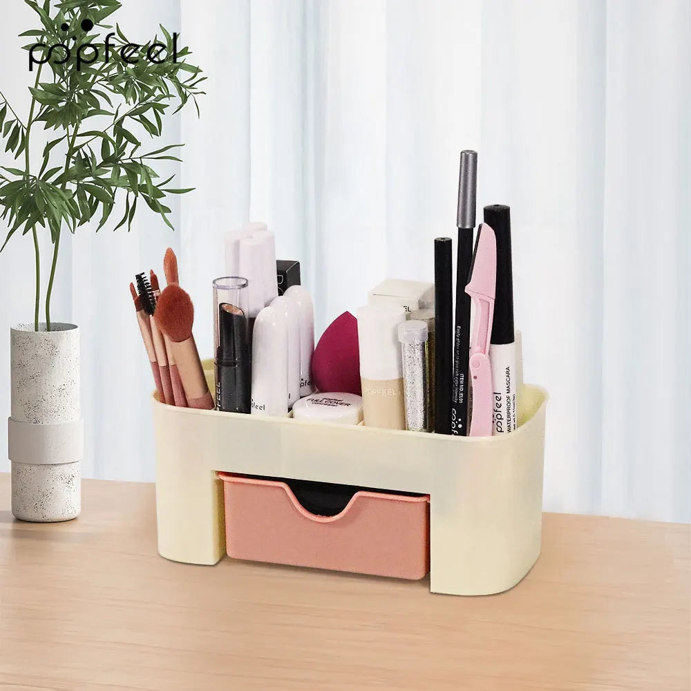 Fashionable, Bold and Beautiful DressPOPFEEL Color Makeup Cosmetic Gift Set - Eyeshadow, Foundation, and Makeup Brushes with Storage Box - Complete Makeup Collection