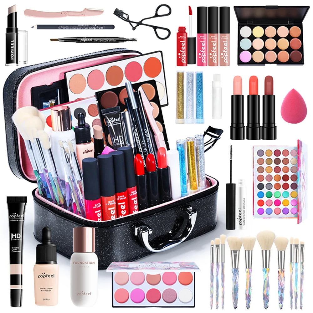 Fashionable, Bold and Beautiful DressPOPFEEL All In One Makeup Kit for Women Full Kit Set, All in One Makeup Sets Include Eyebrow Eyeliner Eyeshadow