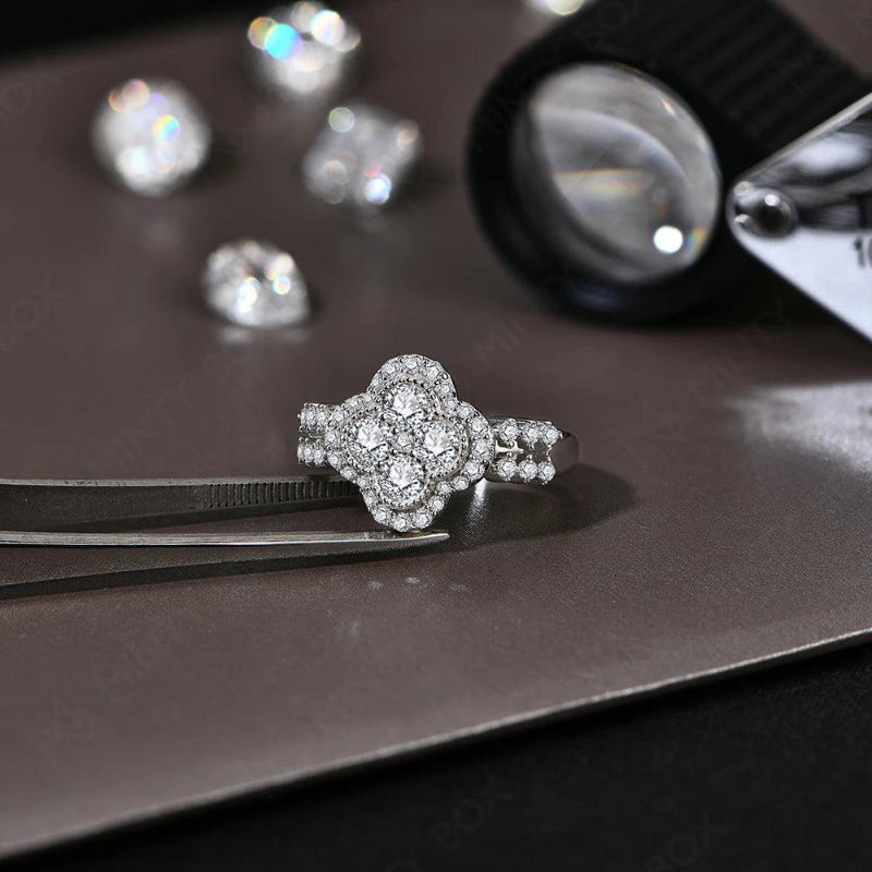 Moissanite 18k White Gold over S925 Sterling Silver Ring - Just The Fly Way