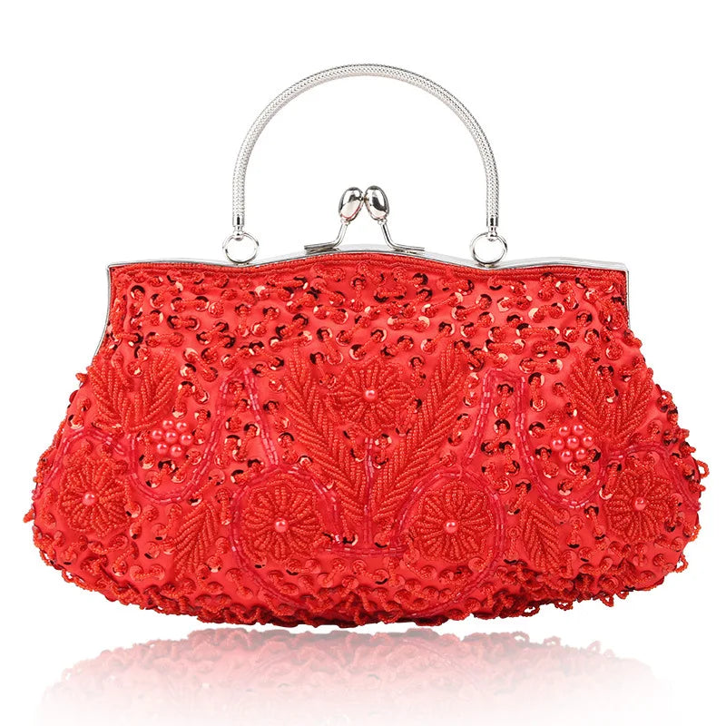 Evening Party Clutch Bag Small Totes Mini Wallets Women's Handbag Exquisite Ladies Beaded Embroidered Wedding Party Handbag - Just The Fly Way