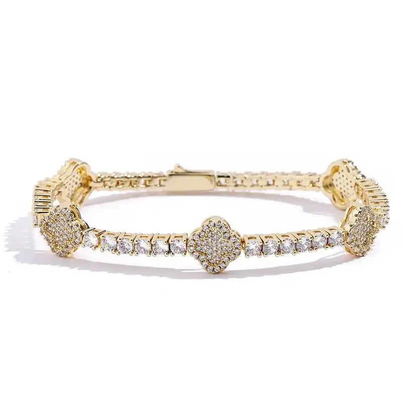 Shine On 18K Gold Plated CZ Diamond Tennis Necklace or Bracelet - Perfect for Glamorous Moments - Just The Fly Way