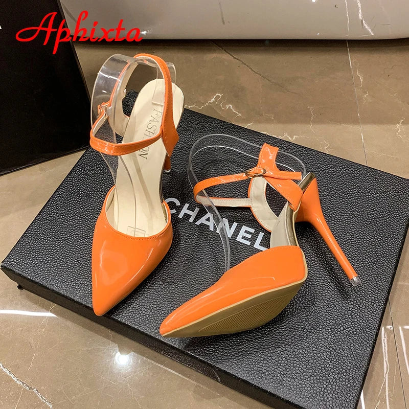 Fashionable, Bold and Beautiful DressWomen's Aphixta 12cm Super High Stiletto Heels Ankle Strap Sandals Pointed Toe Party Heels : Extended Sizes
