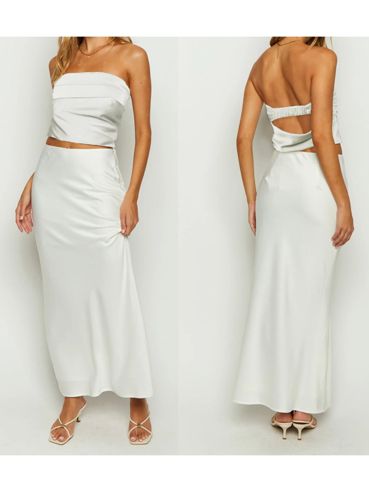 Elegant Floral Print Off-Shoulder Top and High Slit Maxi Skirt Set for Women s Summer Fashion Look - Just The Fly Way
