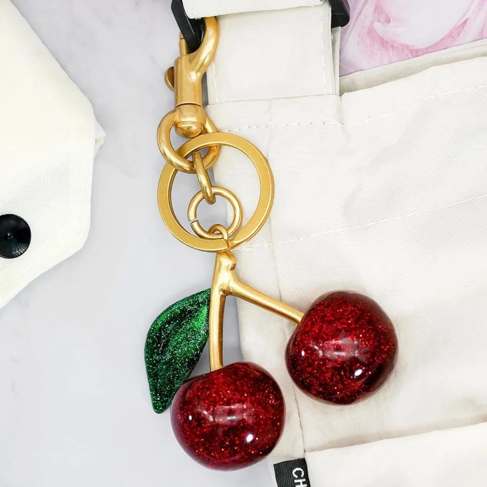 Cherry Keychain for Women Apple Strawberry Bag Charm Key Chain Accessories Gifts for Birthday Christmas - Just The Fly Way