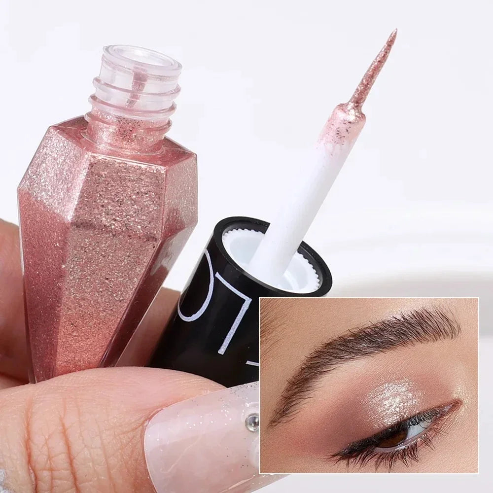 Fashionable, Bold and Beautiful DressDiamond Shiny Eye Liners Eyeshadow Waterproof Silver Rose Gold Color Glitter Sequins Eyeliner Eye Shadow Makeup Beauty Cosmetics