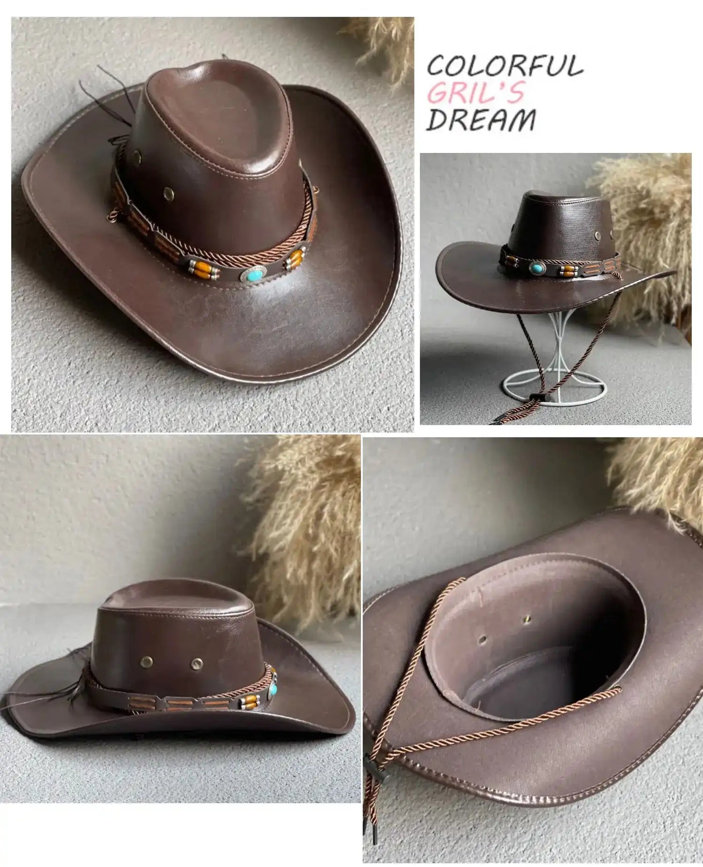 YeaHaw Cowgirl!! Ride in Style While Wearing This Vintage Faux Leather Hat - Just The Fly Way