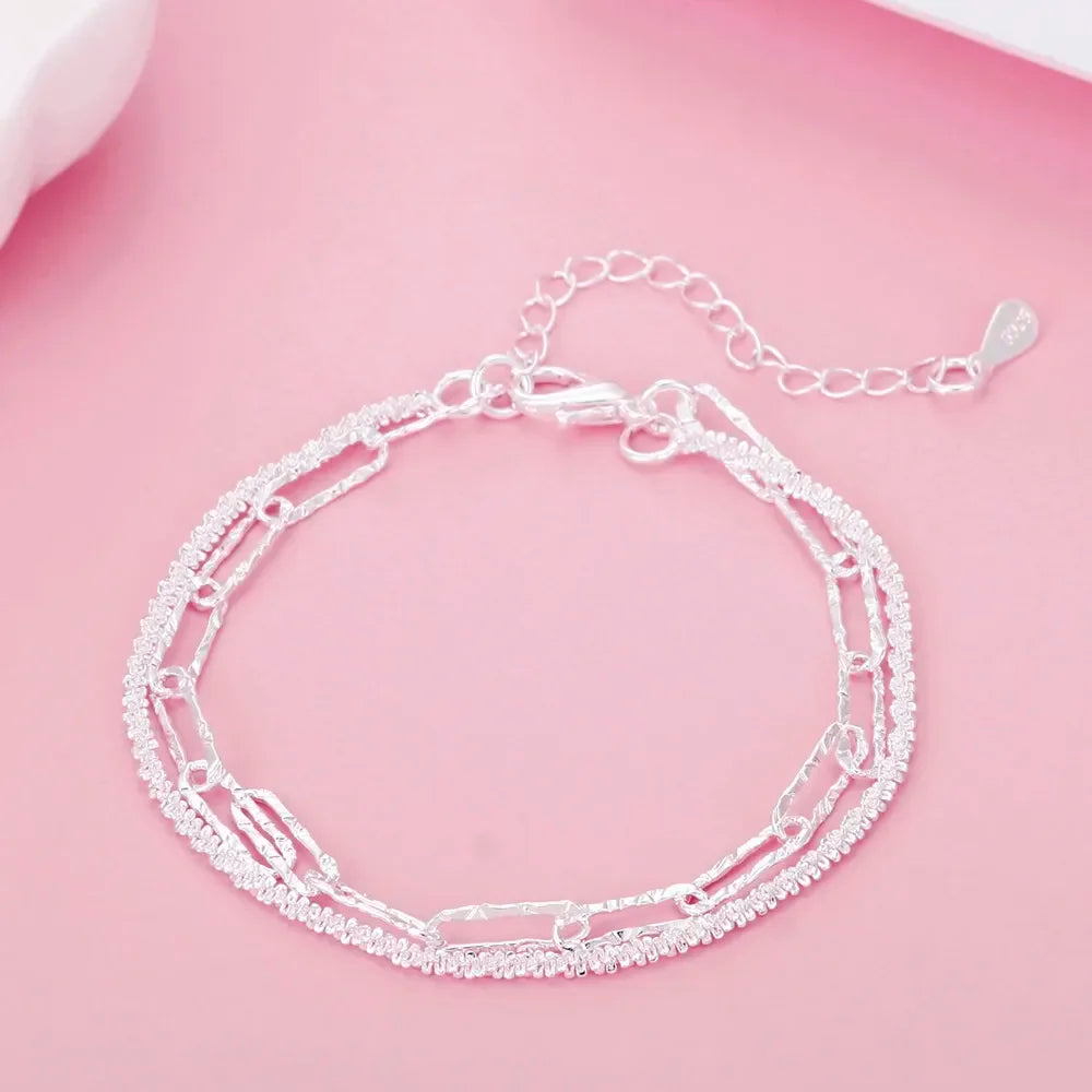 Shine On Sterling Silver Chain Bracelet for Men & Women - Perfect for Parties, Gifts & Weddings - Just The Fly Way
